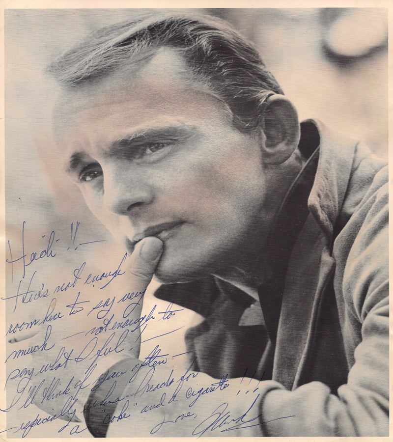 A note from Frank Gorshin. He was a rumored boyfriend of Heidi. 