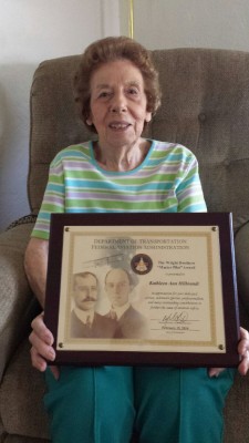 Kathleen and her Wright Brother's Award